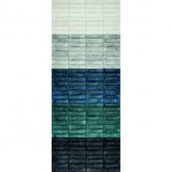 Metal Brick Blue Lux 6cm x 24cm Wall Tile