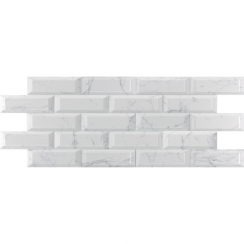 Metro Bevel Gloss Carrara 10cm x 30cm Wall Tile