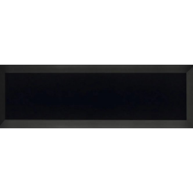 Metro Bevelled Gloss Black 10cm x 30cm Wall Tile