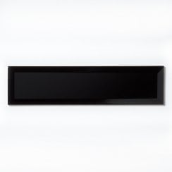 Metro Bevelled Gloss Black 7.5cm x 30cm Wall Tile