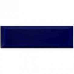 Metro Bevelled Gloss Blue 10cm x 30cm Wall Tile