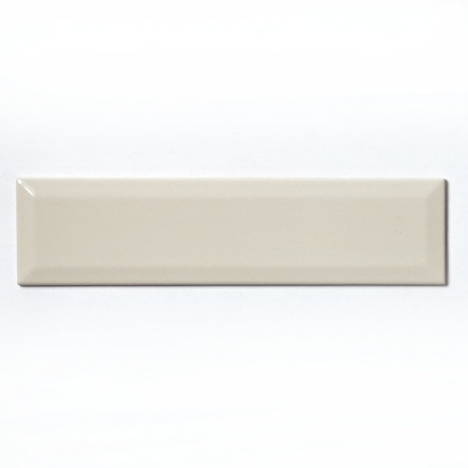 Metro Bevelled Gloss Cream 7.5cm x 30cm Wall Tile