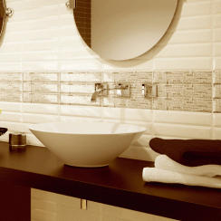 Metro Bevelled Gloss Cream 7.5cm x 30cm Wall Tile
