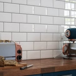Metro Bevelled Gloss White 10cm x 20cm Wall Tile