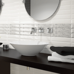 Metro Bevelled Gloss White 10cm x 30cm Wall Tile