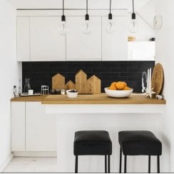 Metro Brick Flat Matt Black 10cm x 20cm Wall Tile