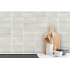Metro Brick Flat Stone Effect Blanco 7.5cm x 15cm Wall Tile