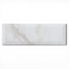 Metro Brick Gloss Calacatta Beige 10cm x 30cm Wall Tile