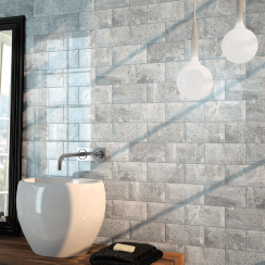 Metro Brick Gloss Forest Gris 10cm x 30cm Wall Tile