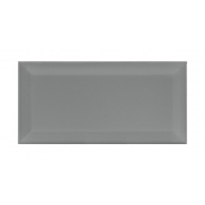 Metro Brick Gloss Grey Ash 10cm x 20cm Bevelled Wall Tile