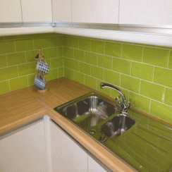 Metro Brick Gloss Lime 10cm x 20cm Wall Tile