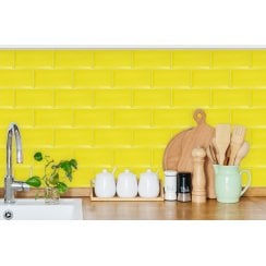 Metro Brick Gloss Yellow 10cm x 20cm Wall Tile