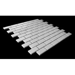 Metro Flat Gloss White 30cm x 30cm (2.3cm x 4.8cm) Mosaic Tile