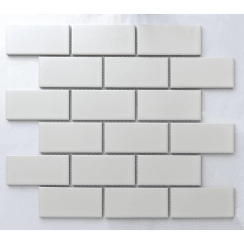 Metro Flat Matt White 29.55cm x 29.1cm (4.5cm x 9.5cm) Mosaic Tile