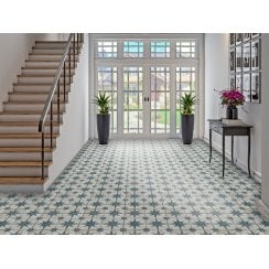 Metropolistyle Star Indigo Pattern 45cm x 45cm Wall & Floor Tile