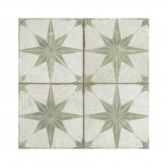 Metropolistyle Star Laurel Pattern 45cm x 45cm Wall & Floor Tile