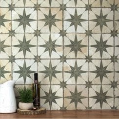 Metropolistyle Star Laurel Pattern 45cm x 45cm Wall & Floor Tile