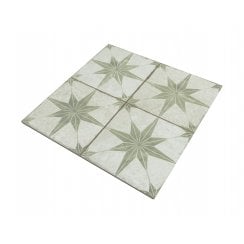 Metropolistyle Star Laurel Pattern 45cm x 45cm Wall & Floor Tile