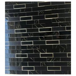 Midnight Gold Marble (4.8x14.8) 30cm x 30cm Mosaic Tile