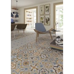 Music Halls Multicolour 20cm x 20cm Octagon Wall & Floor Tile