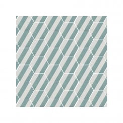 Naples Hexagon Aquamarine 22.8cm x 19.8cm Wall & Floor Tile