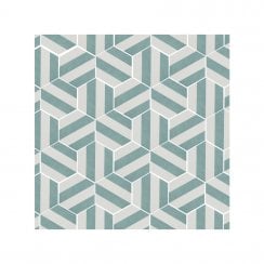 Naples Hexagon Aquamarine 22.8cm x 19.8cm Wall & Floor Tile