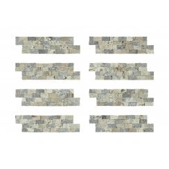 Native Stone Travertine Silver/Cream Mix Splitface 10cm x 36cm Wall Tile