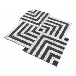 New York Carrara White & Nero Marquina 49.3cm x 49.3cm Mosaic Tile