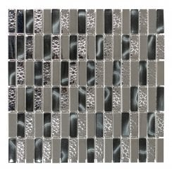 Nightfall Stainless 30cm x 30cm Glass Mosaic Tile
