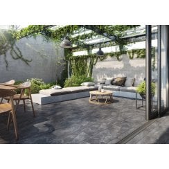 Noir Stone Effect Grey 29.7cm x 59.8cm Wall & Floor Tile