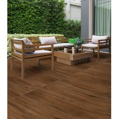 Oakwood Brown 30cm x 120cm x 2cm Slab Outdoor Tile Pallet Deal