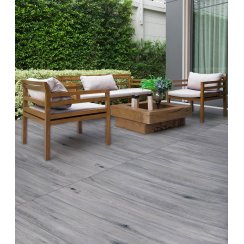 Oakwood White 30cm x 120cm x 2cm Slab Outdoor Tile