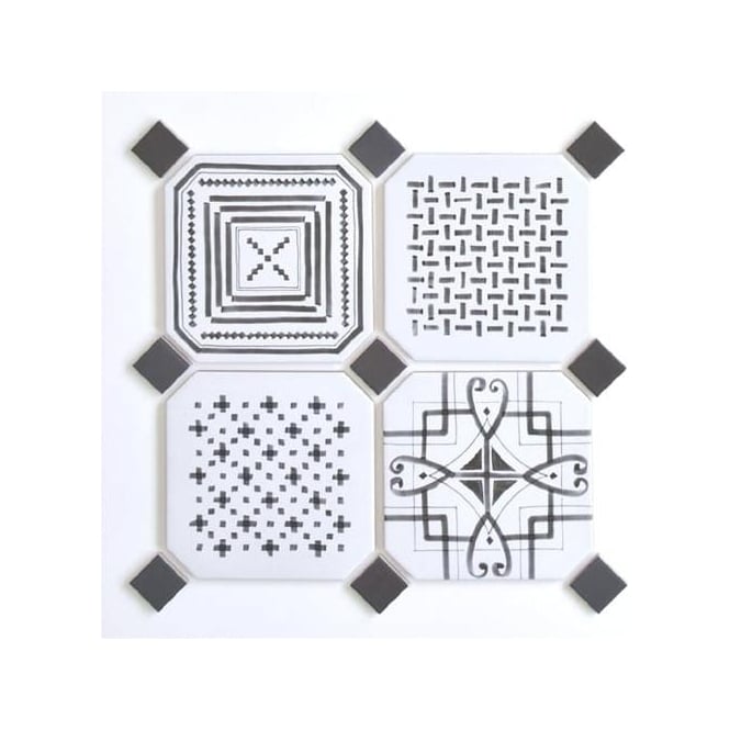 Octagon Variette Sombra 20cm x 20cm & Taco Dome Antracita 4cm x 4cm