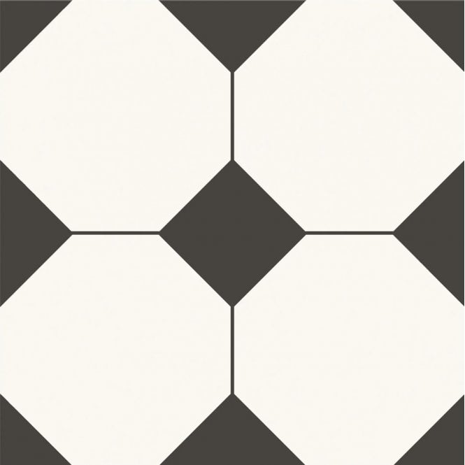 Octagon White 29.8cm x 29.8cm Wall and Floor Tile