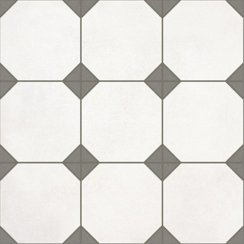 Octagon White 31.6cm x 31.6cm Floor Tile