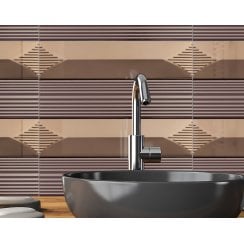 Ophelia Rose Gold (6cm x 24cm) 24.3cm x 24cm Mosaic Tile