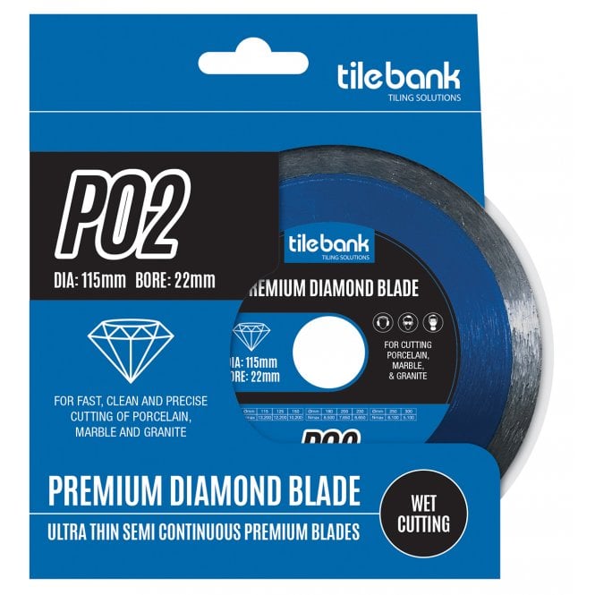 P02 Wet Diamond Blade 115mm x 22mm