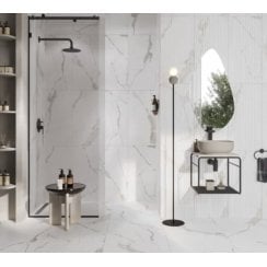 Pamena White Decor 40cm x 80cm Wall Tile