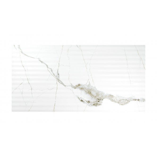 Pamena White Decor 40cm x 80cm Wall Tile