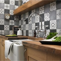 Parian Dark Grey 14.2cm x 14.2cm Wall & Floor Tile -  12 pack