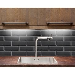 Parisien Metro Crackle Charcoal 7.5cm x 22.5cm Wall Tile