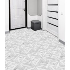 Parquet Carrara & Thassos White 30.5cm x 30.5cm Mosaic Tile