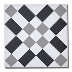 Patchwork B&W 02 20cm x 20cm Wall & Floor Tile