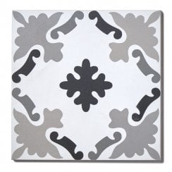 Patchwork B&W 03 20cm x 20cm Wall & Floor Tile