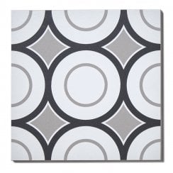 Patchwork B&W 05 20cm x 20cm Wall & Floor Tile