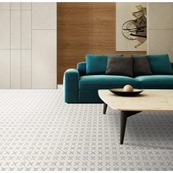 Patchwork Clover Grey 29.8cm x 29.8cm Wall & Floor Tile