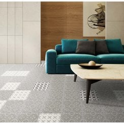 Patchwork Clover Grey 29.8cm x 29.8cm Wall & Floor Tile