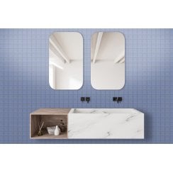 Payan Square Airforce Blue (7.3cm x 7.3cm) 30.5cm x 30.5cm Mosaic Tile