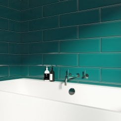 Peacock Bevel Gloss Metro V&A 14.8cm x 49.8cm Wall Tile
