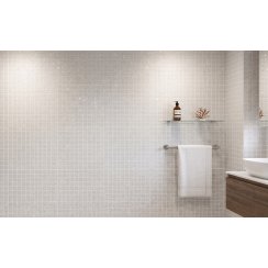 Pearl White Gulfstone Quartz 30cm x 30cm (2.5cm x 2.5cm) Mosaic Tile